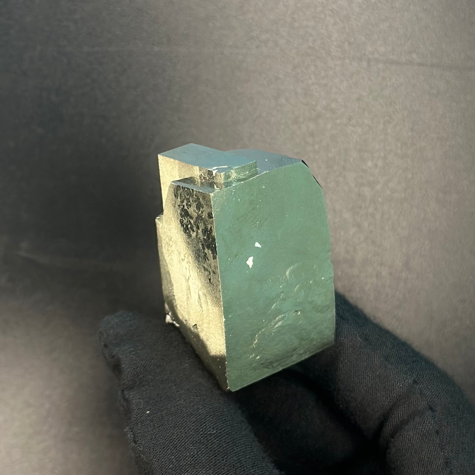 Rectangular Pyrite Specimen from Mina Ampliación A Victoria, Navajún, Spain.