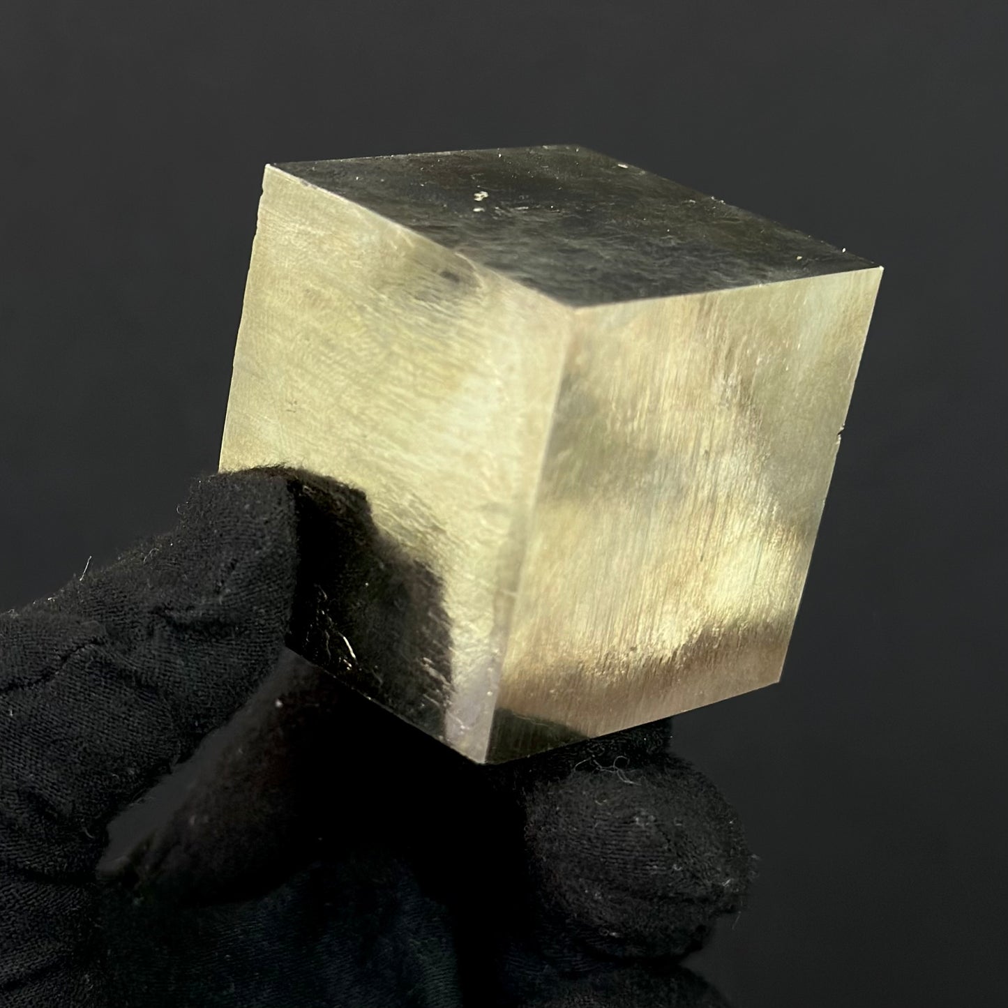 Single Cube Pyrite Specimen from Mina Ampliación A Victoria, Navajún, Spain.