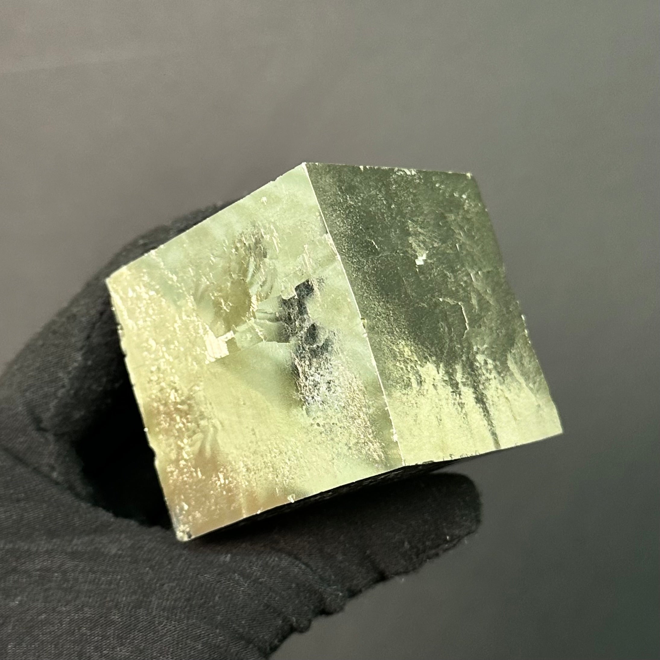 Single Cube Pyrite Specimen from Mina Ampliación A Victoria, Navajún, Spain.