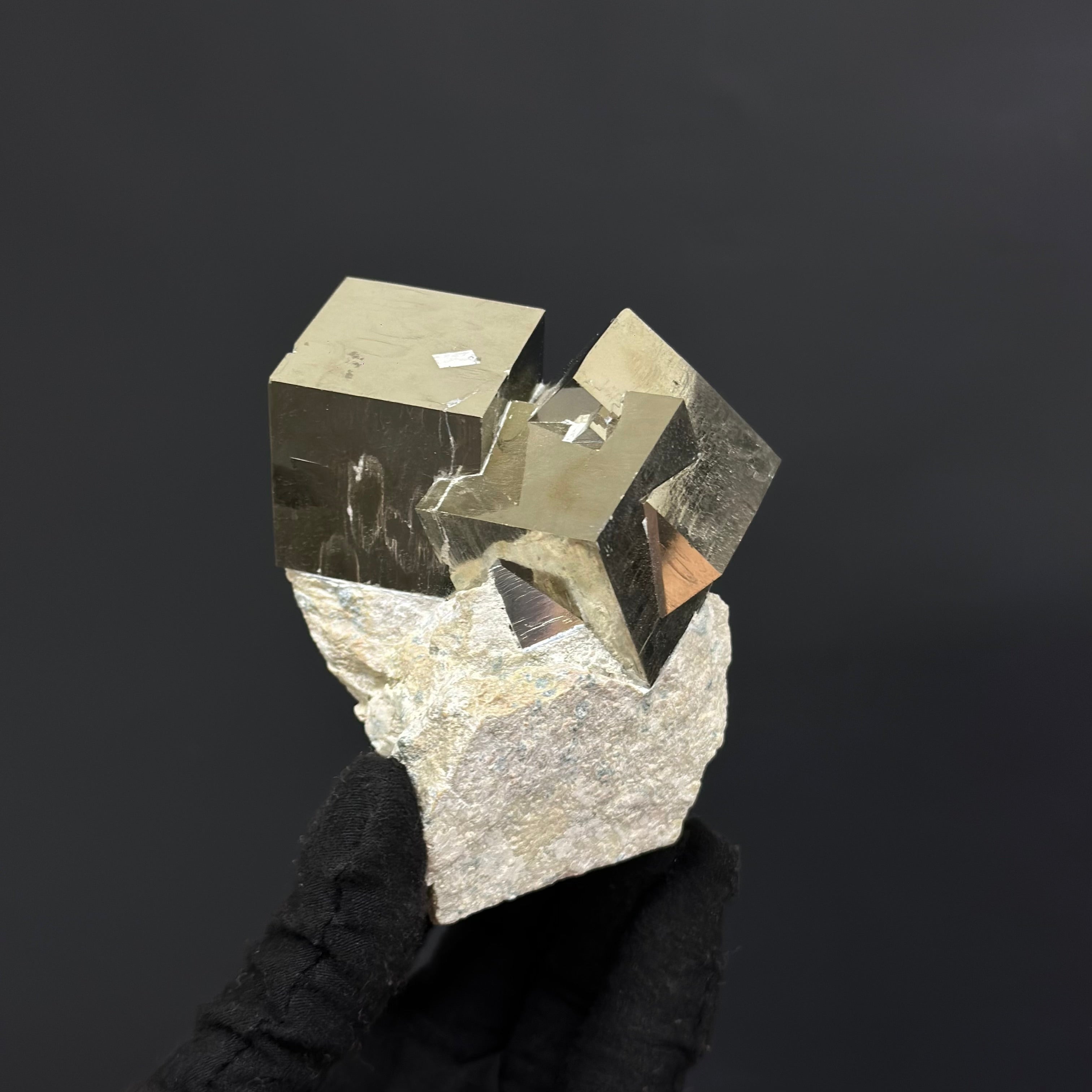 Intergrown on Matric Pyrite Specimen from Mina Ampliación A Victoria, Navajún, Spain.