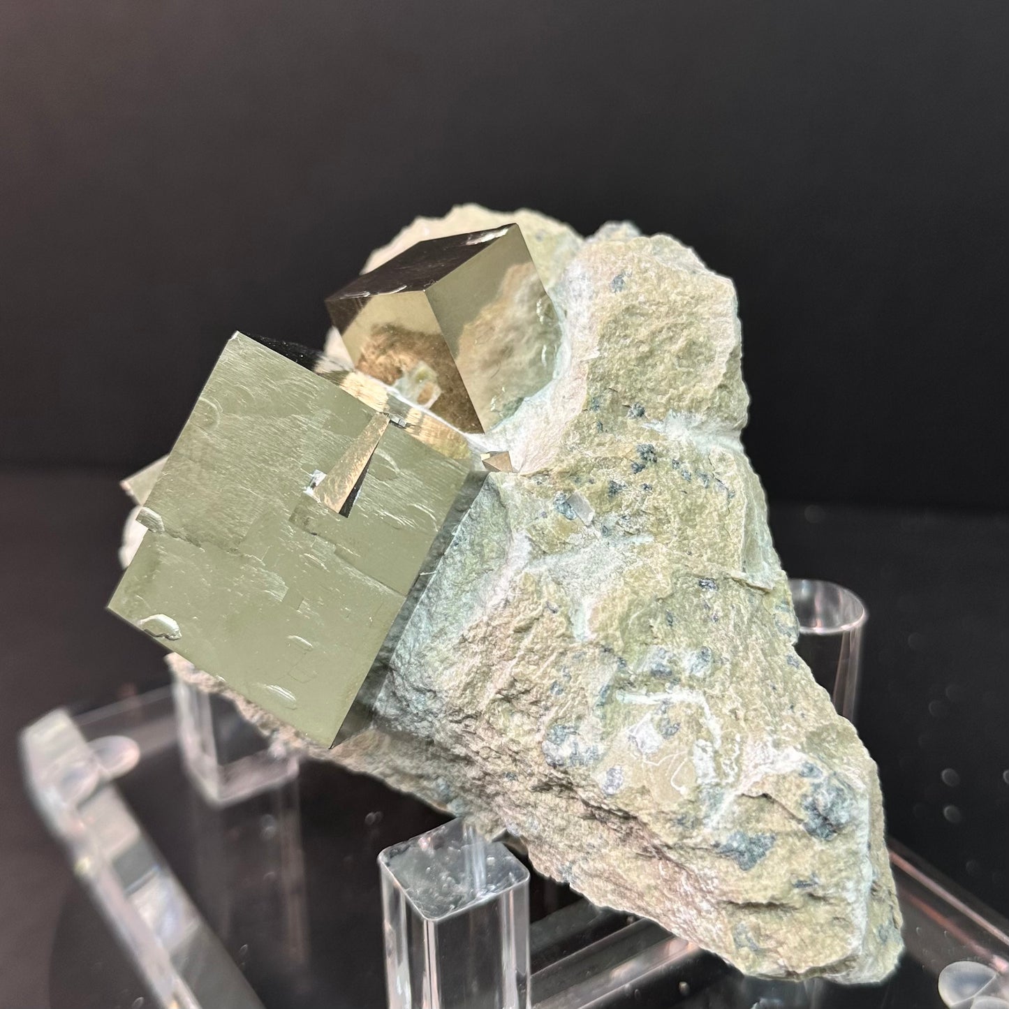 Intergrown Pyrite on Matrix  from Mina Ampliación A Victoria, Navajún, Spain.