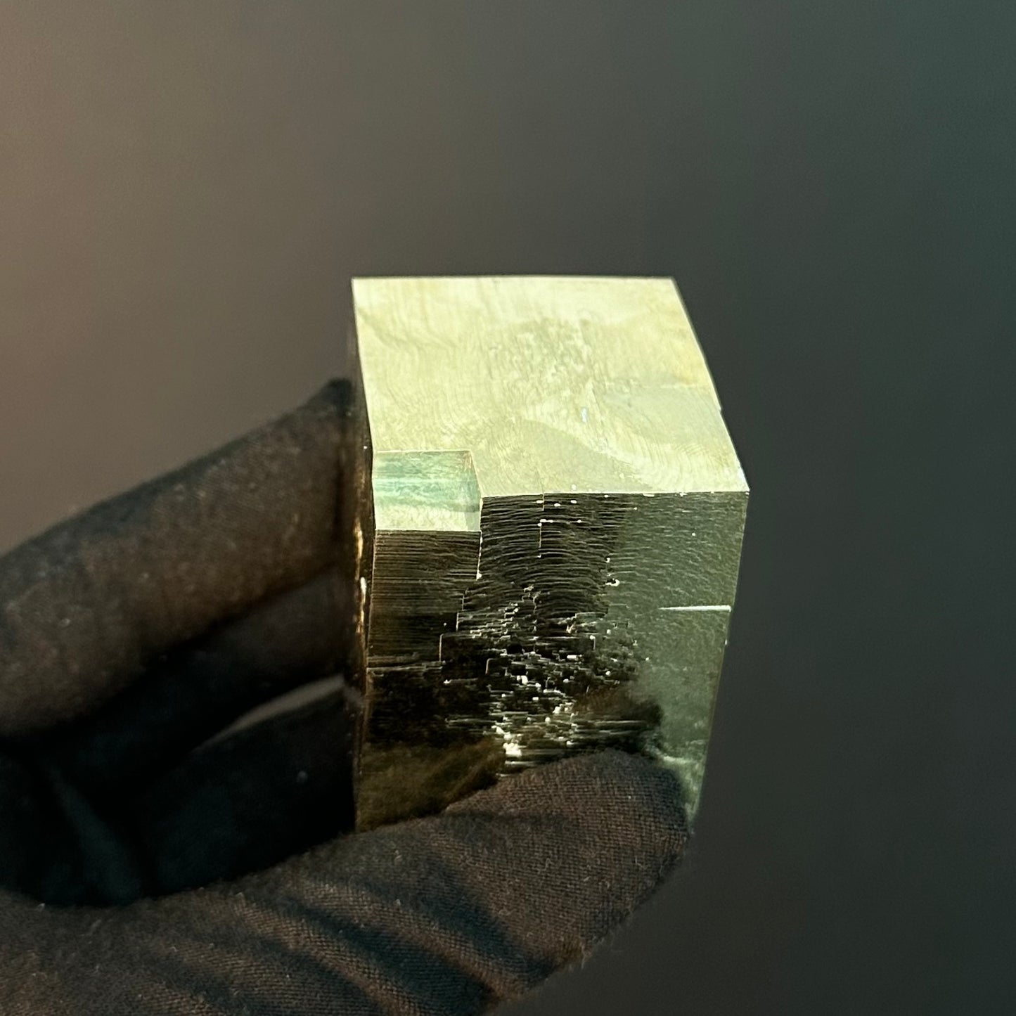 Genuine Single Cube Pyrite Specimen from Mina Ampliación A Victoria, Navajún, Spain