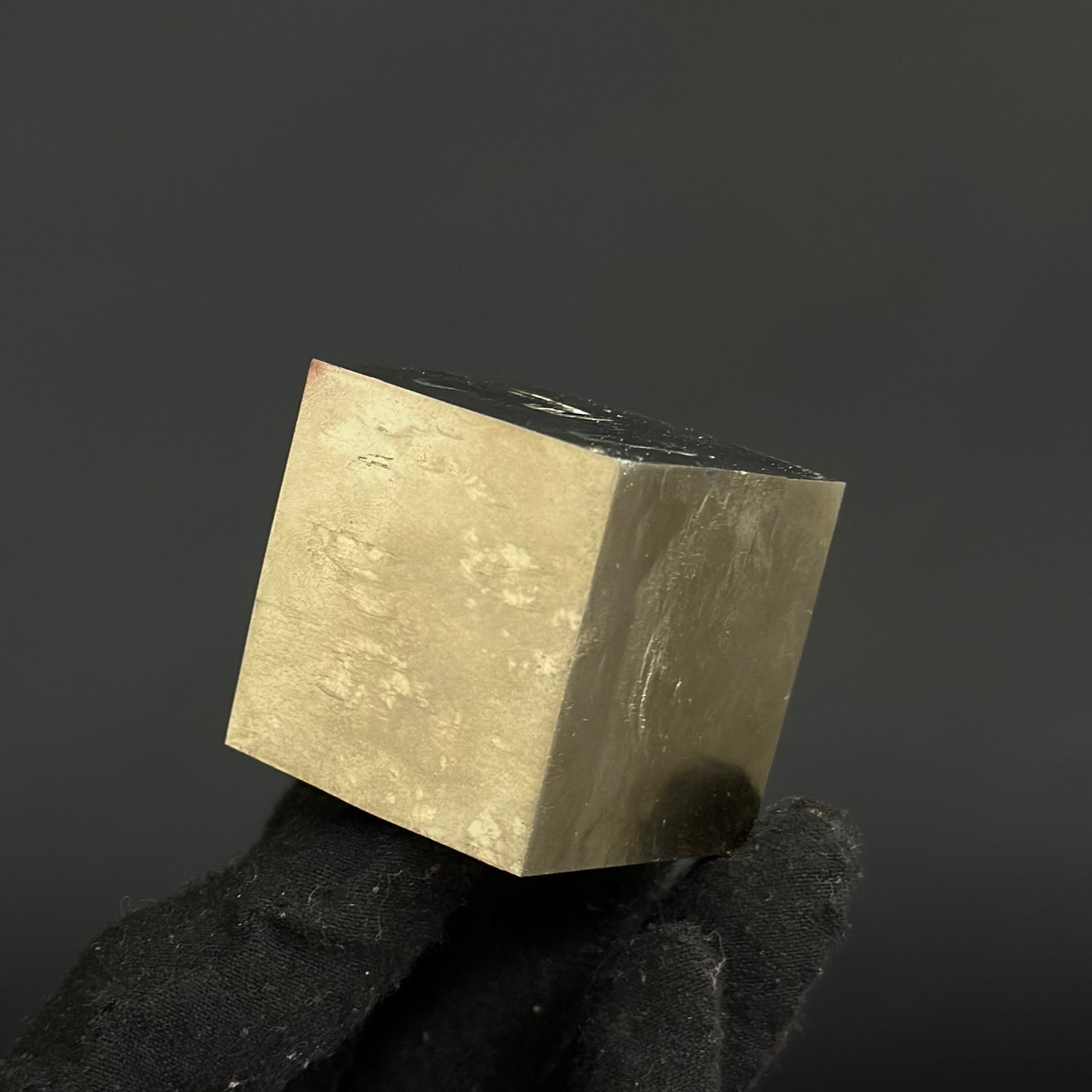 Single Cube Pyrite Specimen from Mina Ampliación A Victoria, Navajún, Spain.