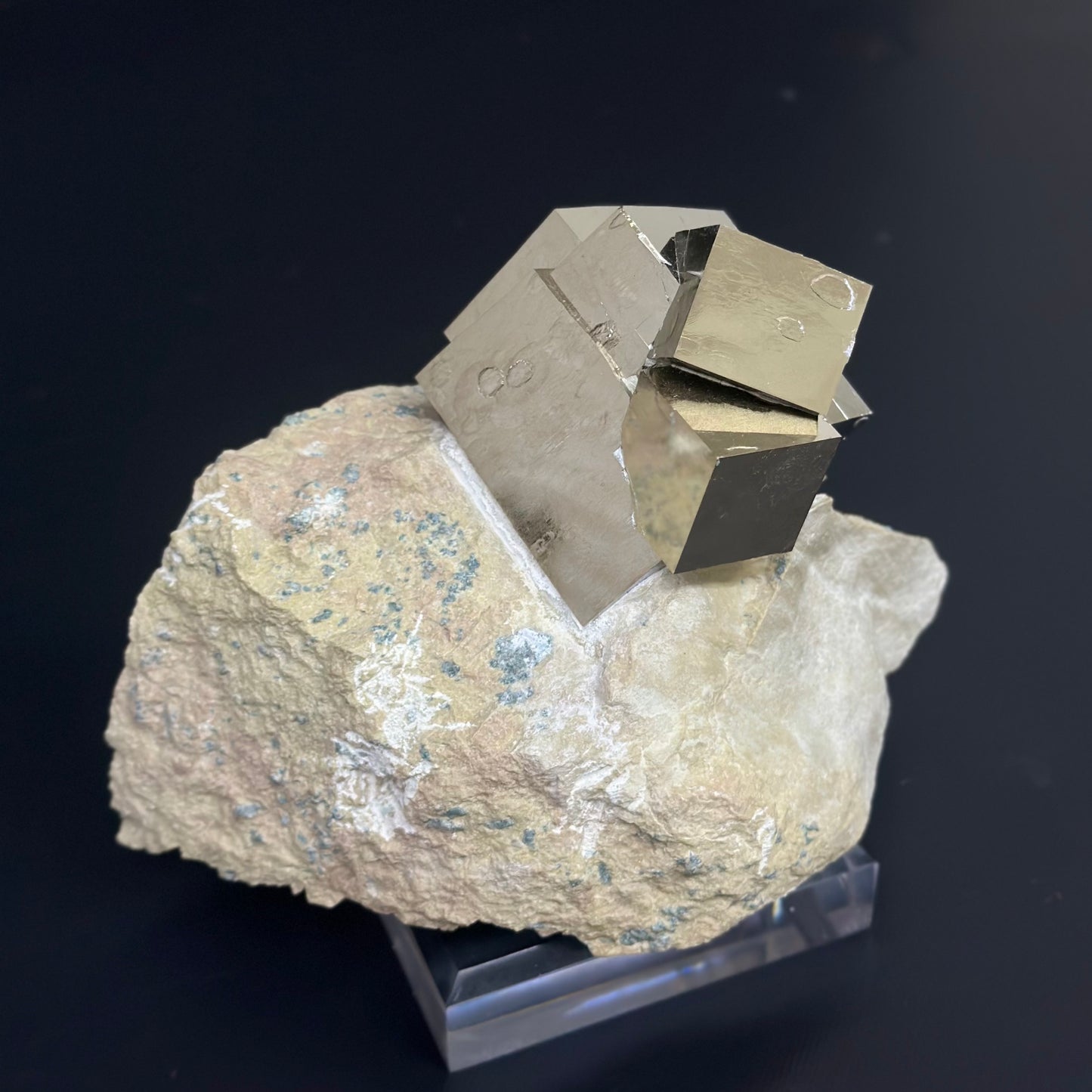 Collection Pyrite Specimen from Mina Ampliación A Victoria, Navajún, Spain.