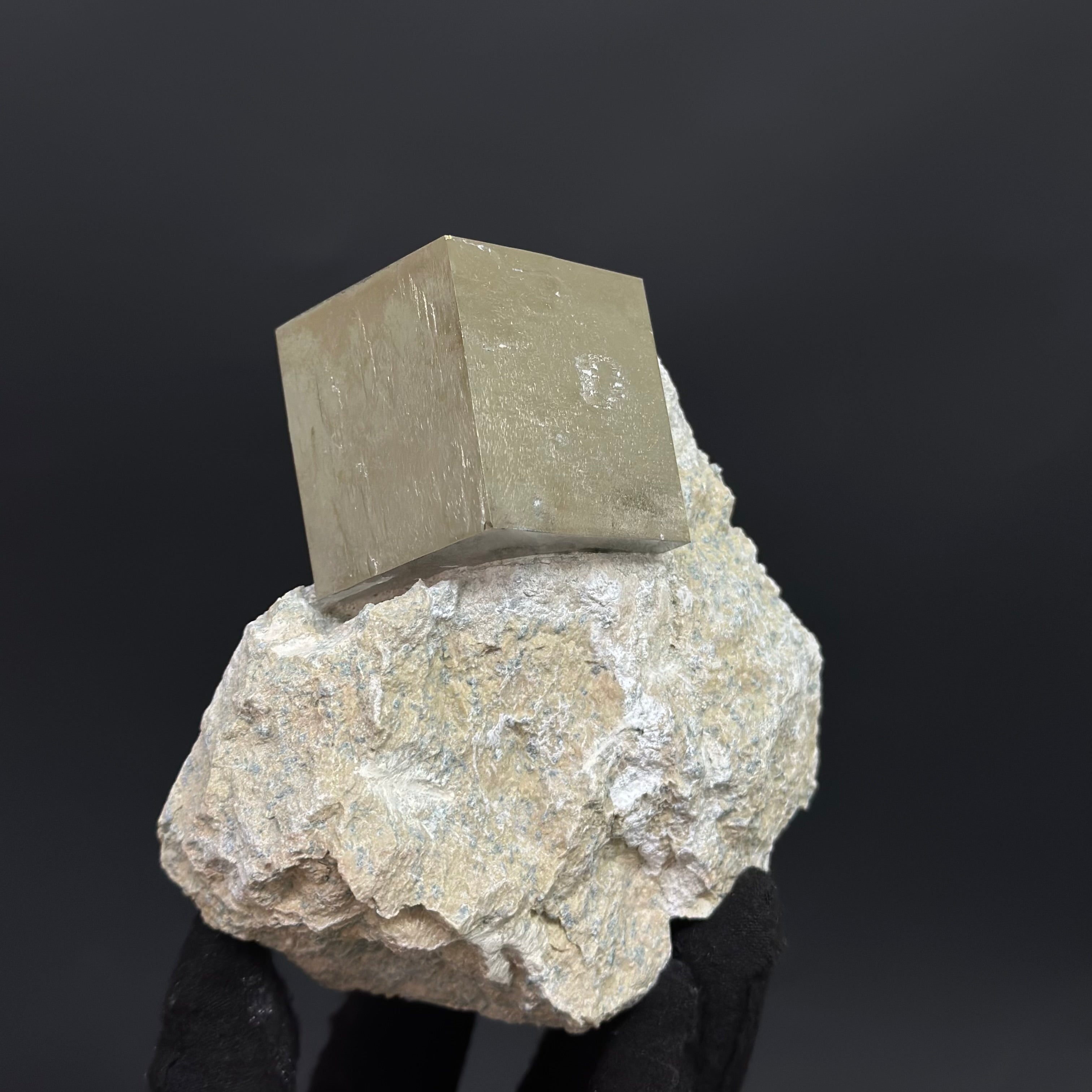 Single Cube Pyrite on Matrix from Mina Ampliación A Victoria, Navajún, Spain