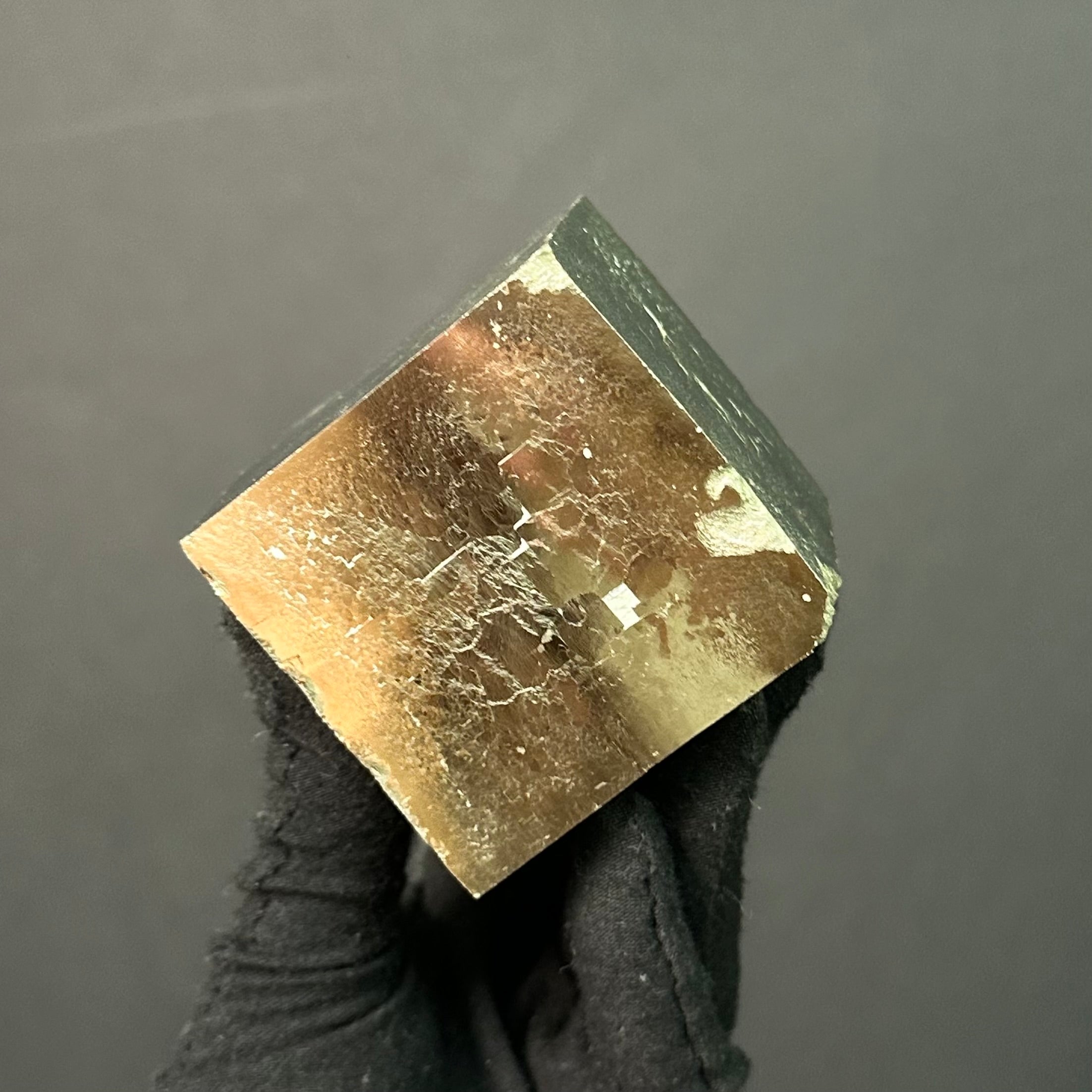 Single Cube Pyrite Specimen from Mina Ampliación A Victoria, Navajún, Spain.