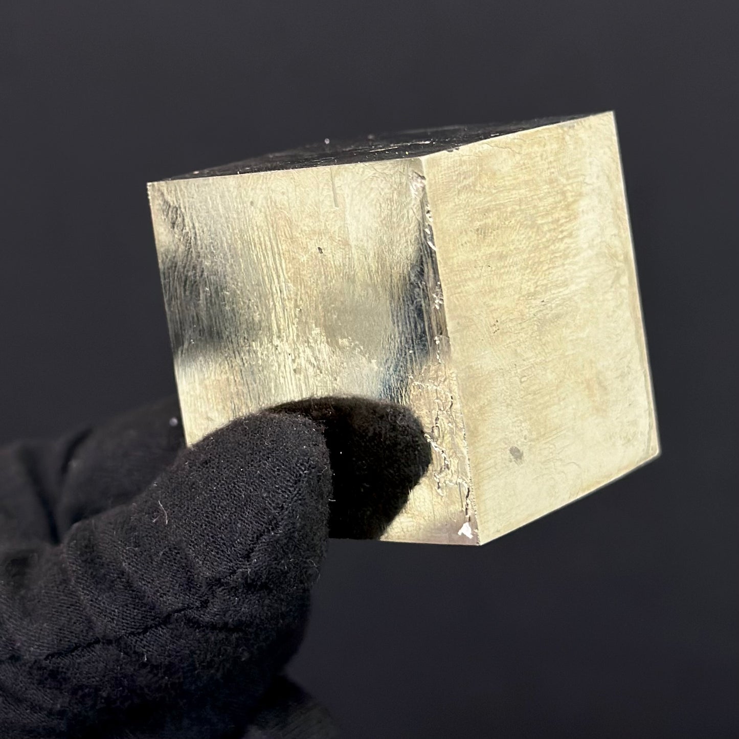 Single Cube Pyrite Specimen from Mina Ampliación A Victoria, Navajún, Spain.