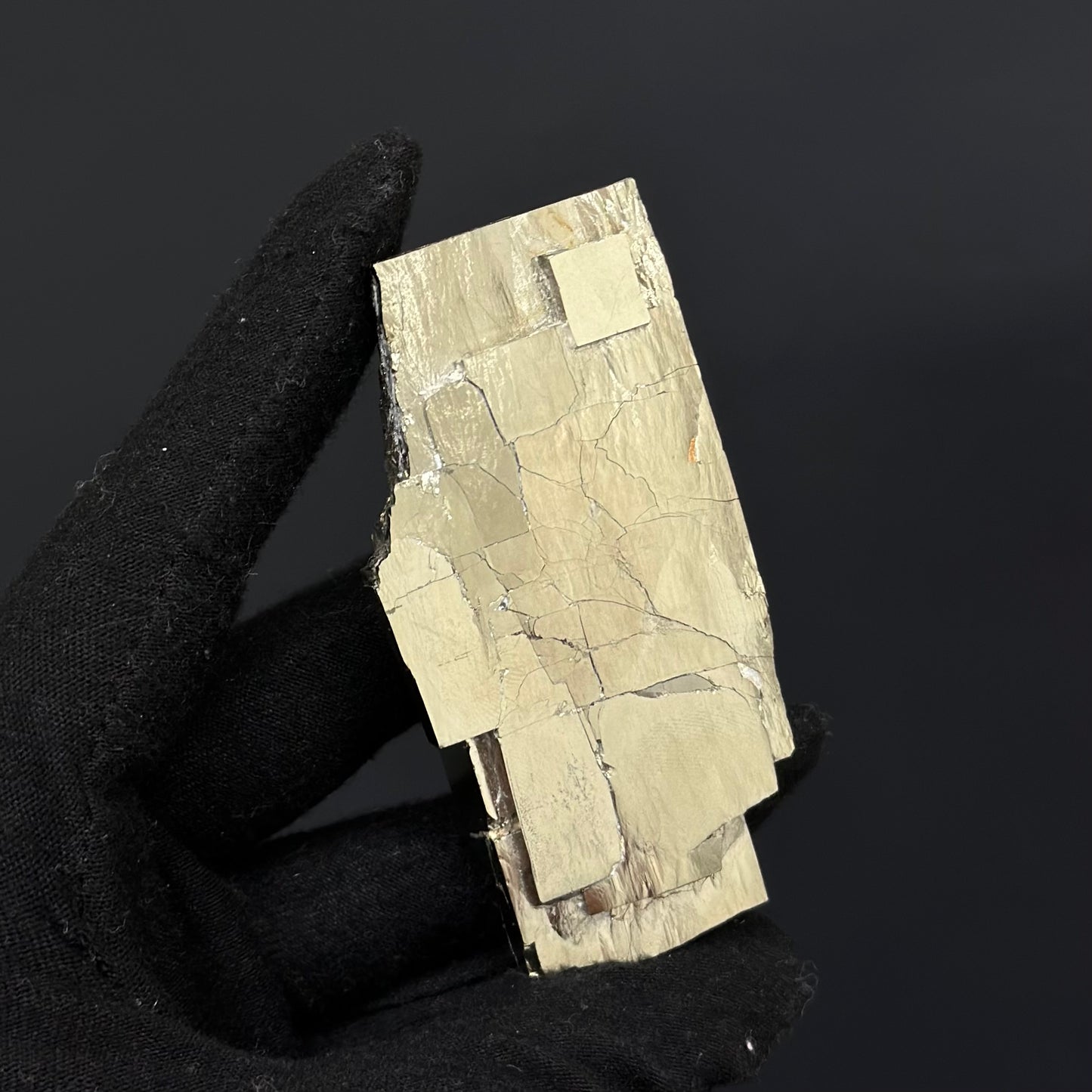 Rectangular Pyrite Specimen from Mina Ampliación A Victoria, Navajún, Spain.