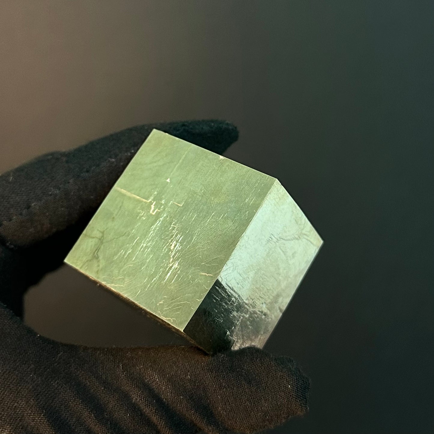 Genuine Single Cube Pyrite Specimen from Mina Ampliación A Victoria, Navajún, Spain