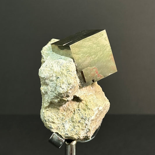 Pyrite Cube on Matrix from Mina Ampliación A Victoria, Navajún, Spain.