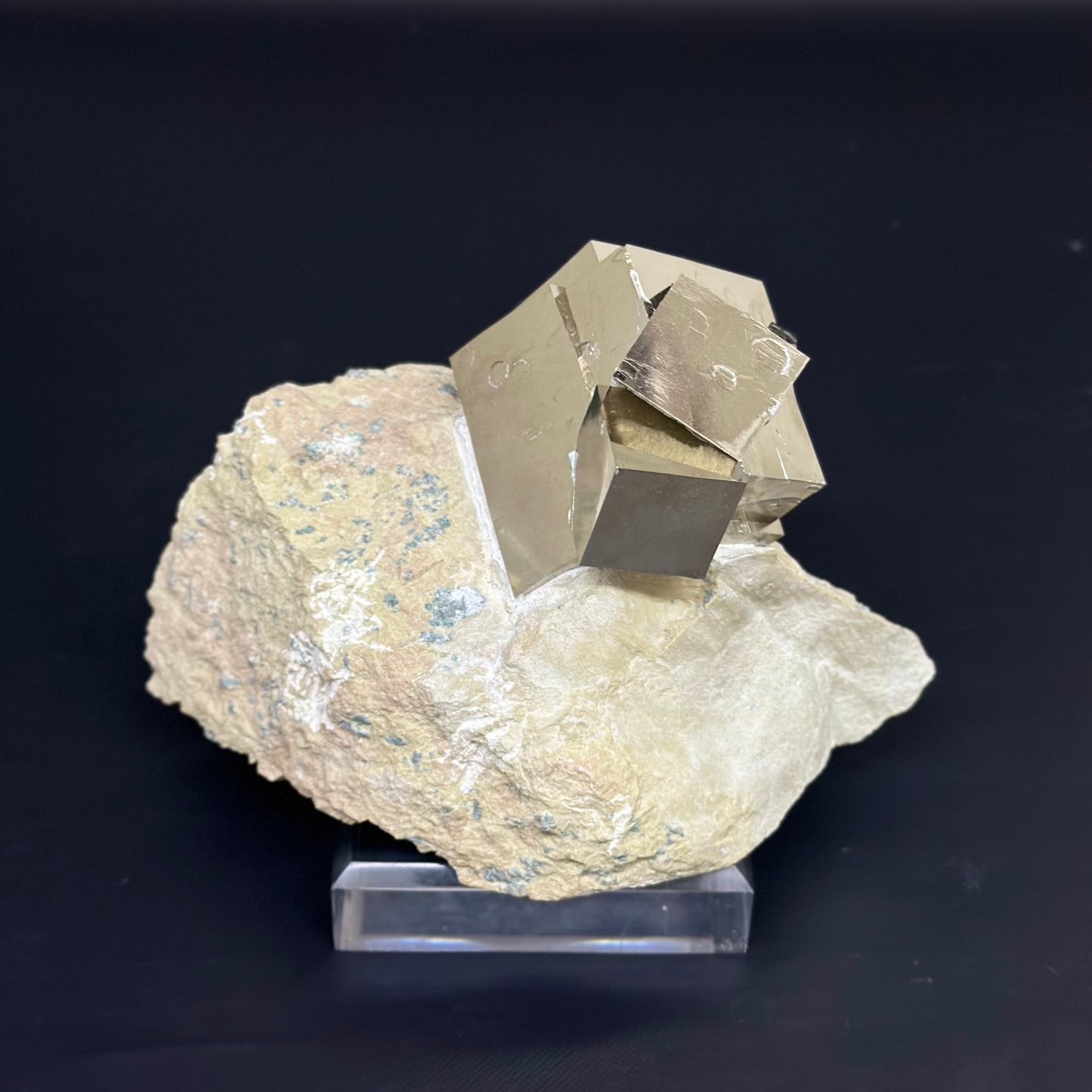 Collection Pyrite Specimen from Mina Ampliación A Victoria, Navajún, Spain.