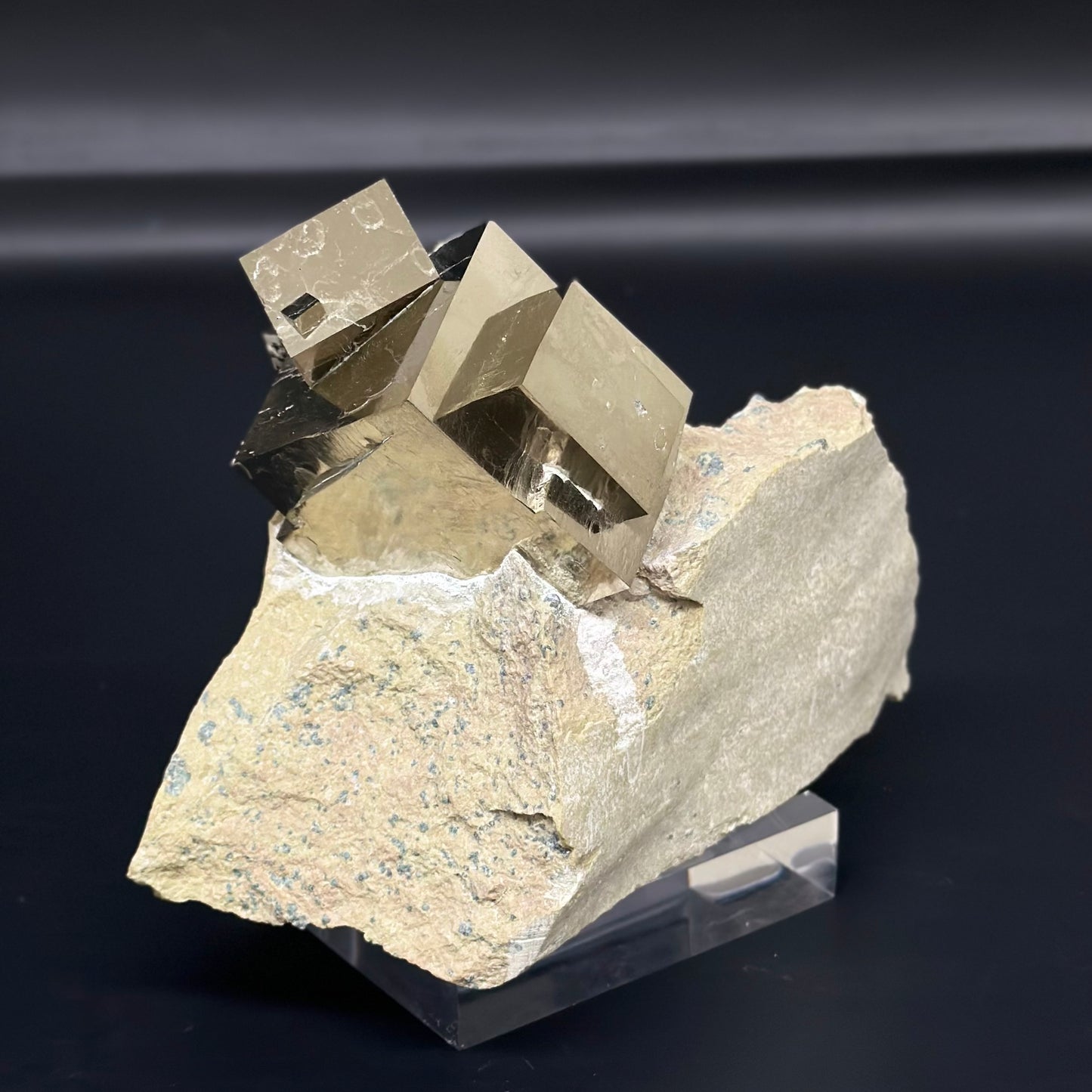 Collection Pyrite Specimen from Mina Ampliación A Victoria, Navajún, Spain.