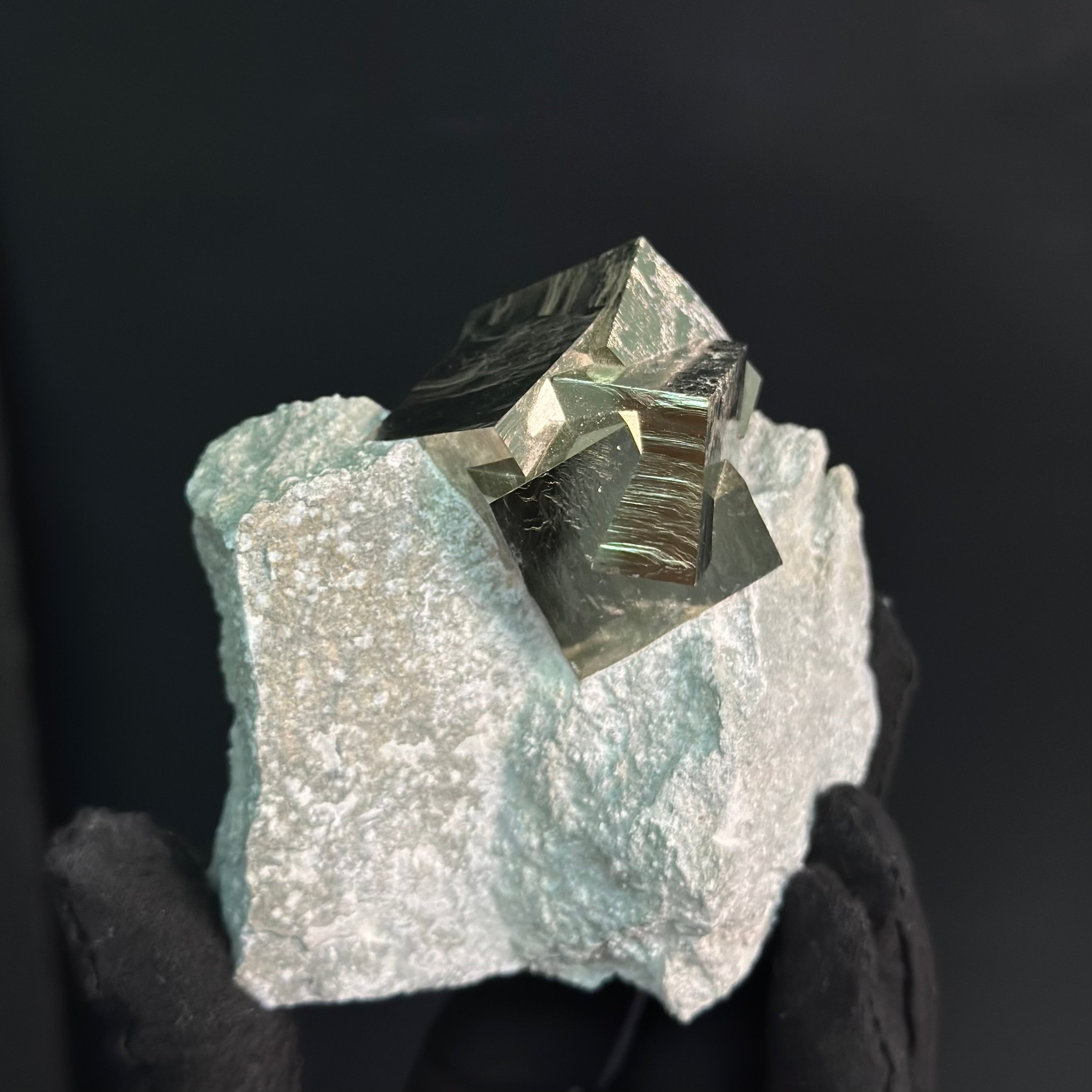 Intergrown Pyrite on Matrix from Mina Ampliación A Victoria, Navajún, Spain