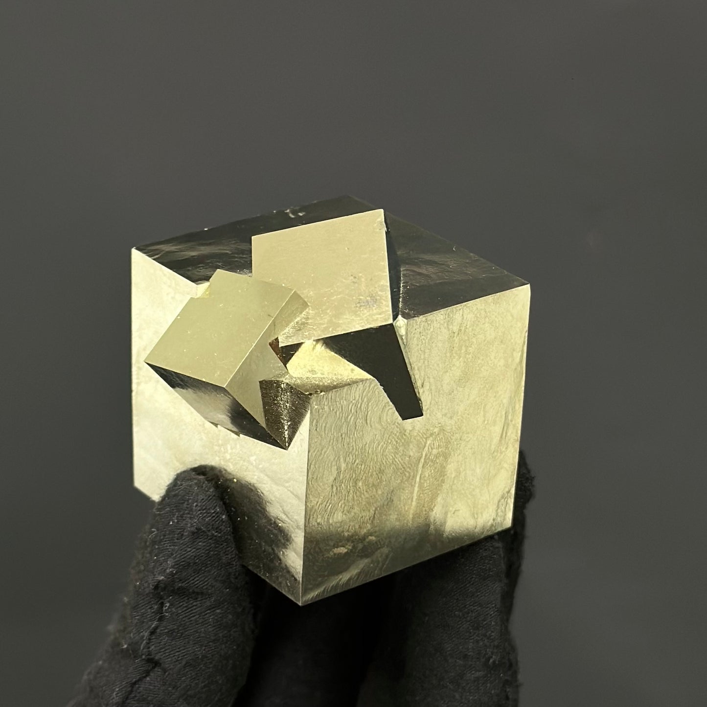 COLLECTION Pyrite Cube from Mina Ampliación A Victoria, Navajún, Spain.