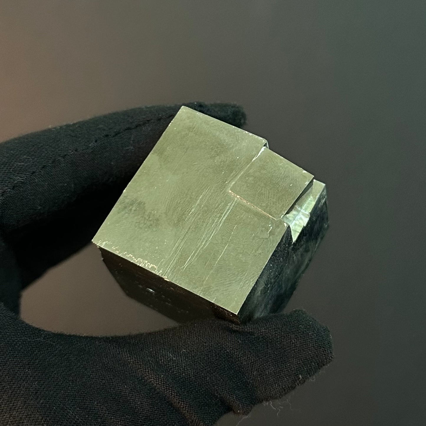 Genuine Single Cube Pyrite Specimen from Mina Ampliación A victoria, Navajún, Spain