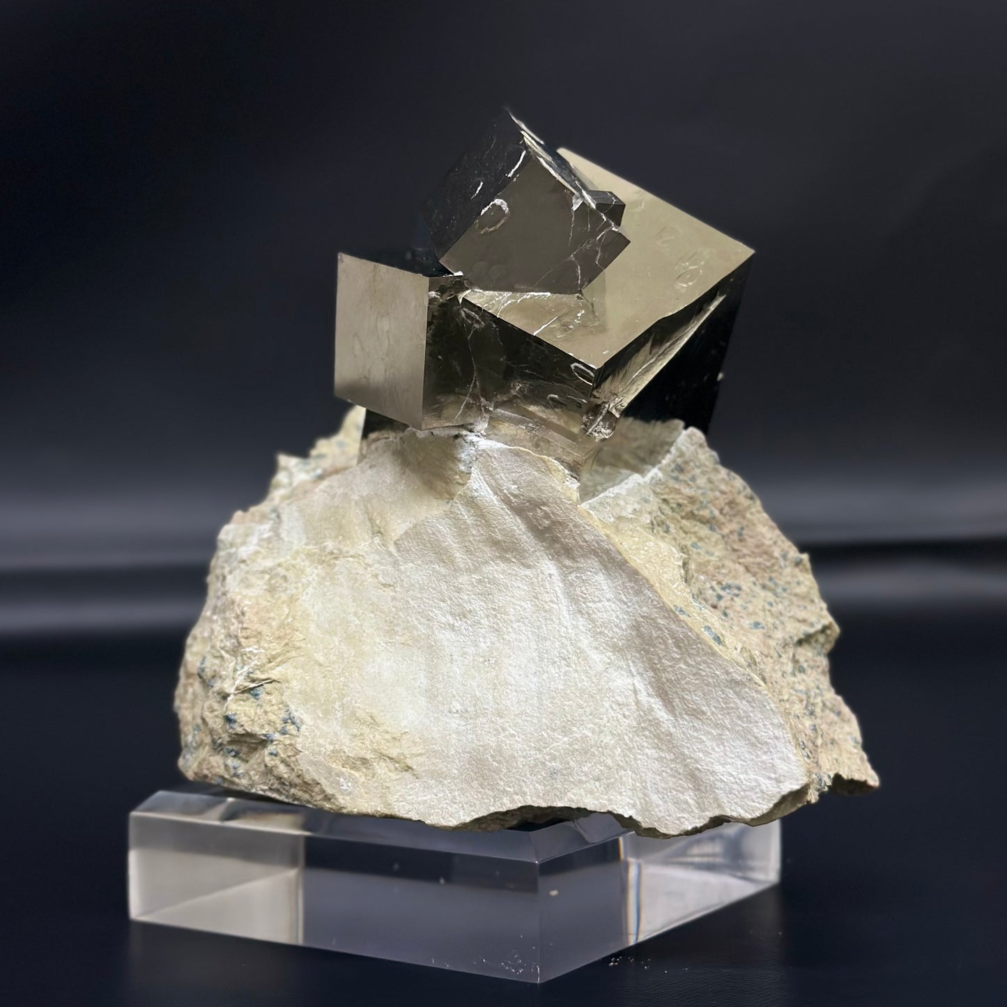 Collection Pyrite Specimen from Mina Ampliación A Victoria, Navajún, Spain.