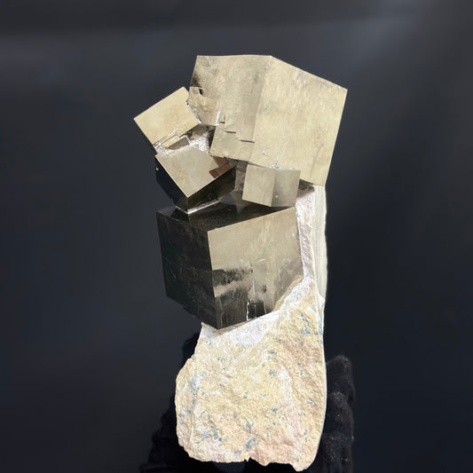 Collection Pyrite Specimen from Mina Ampliación A Victoria, Navajún, Spain.