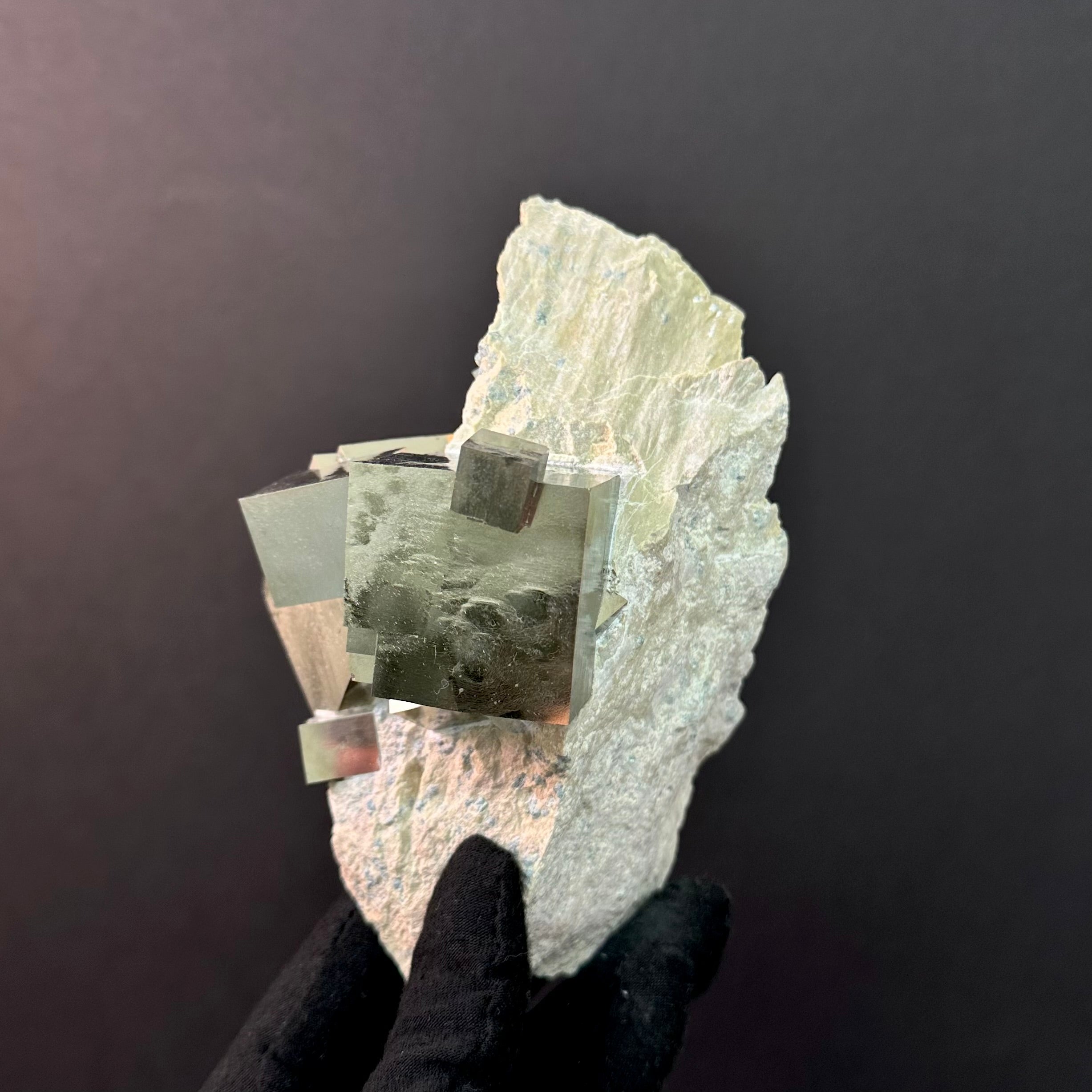 Pyrite Intergrown on Matrix from Mina Ampliación A Victoria, Navajún, Spain.