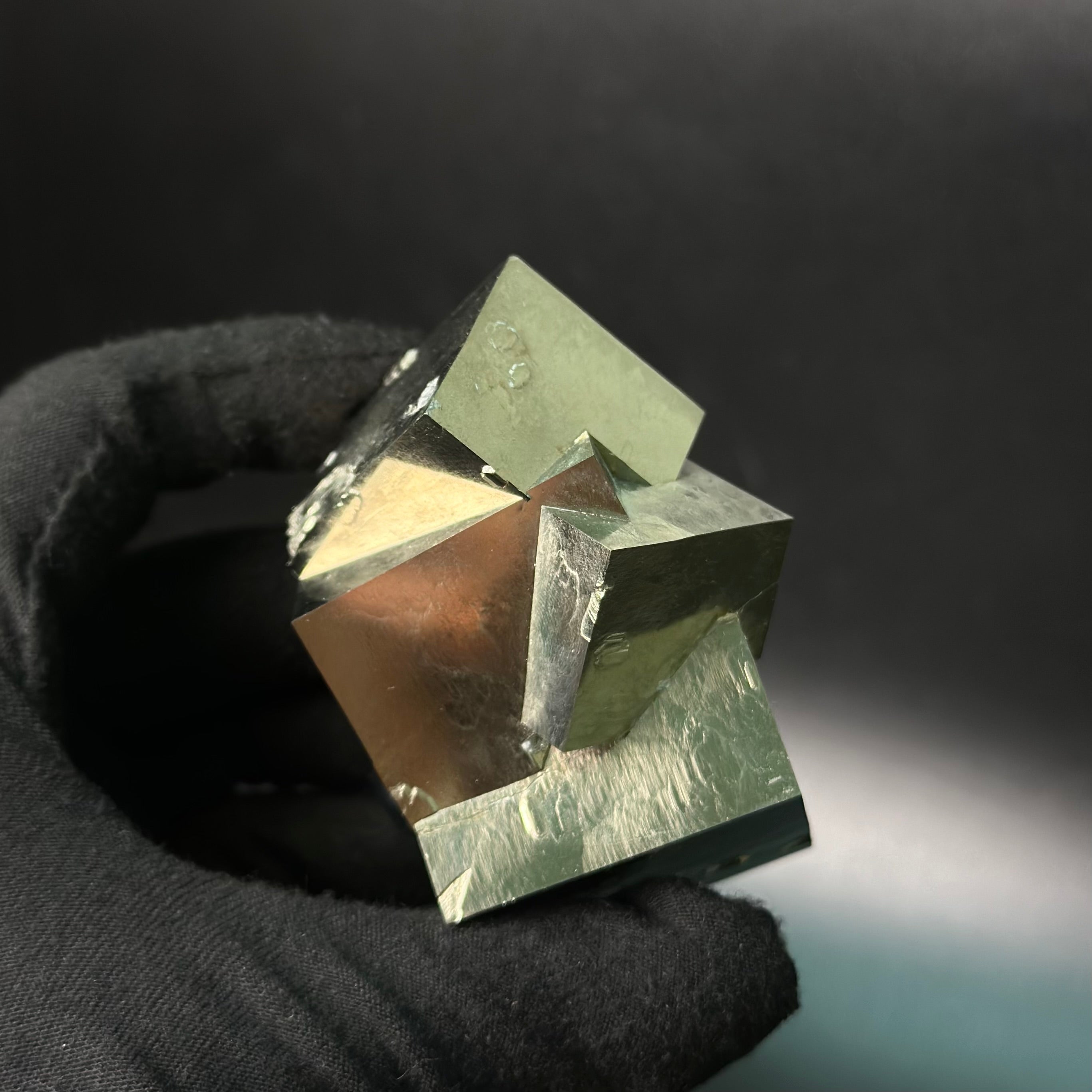 Intergrown Pyrite Cubes Specimen from Mina Ampliación A Victoria, Navajún, Spain.