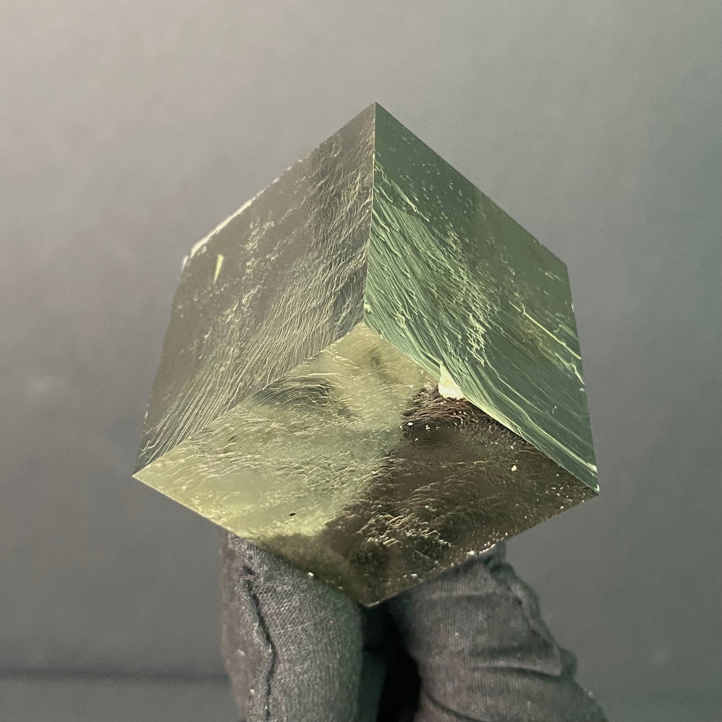 Single Cube Pyrite Specimen from Mina Ampliación A Victoria, Navajún, Spain.