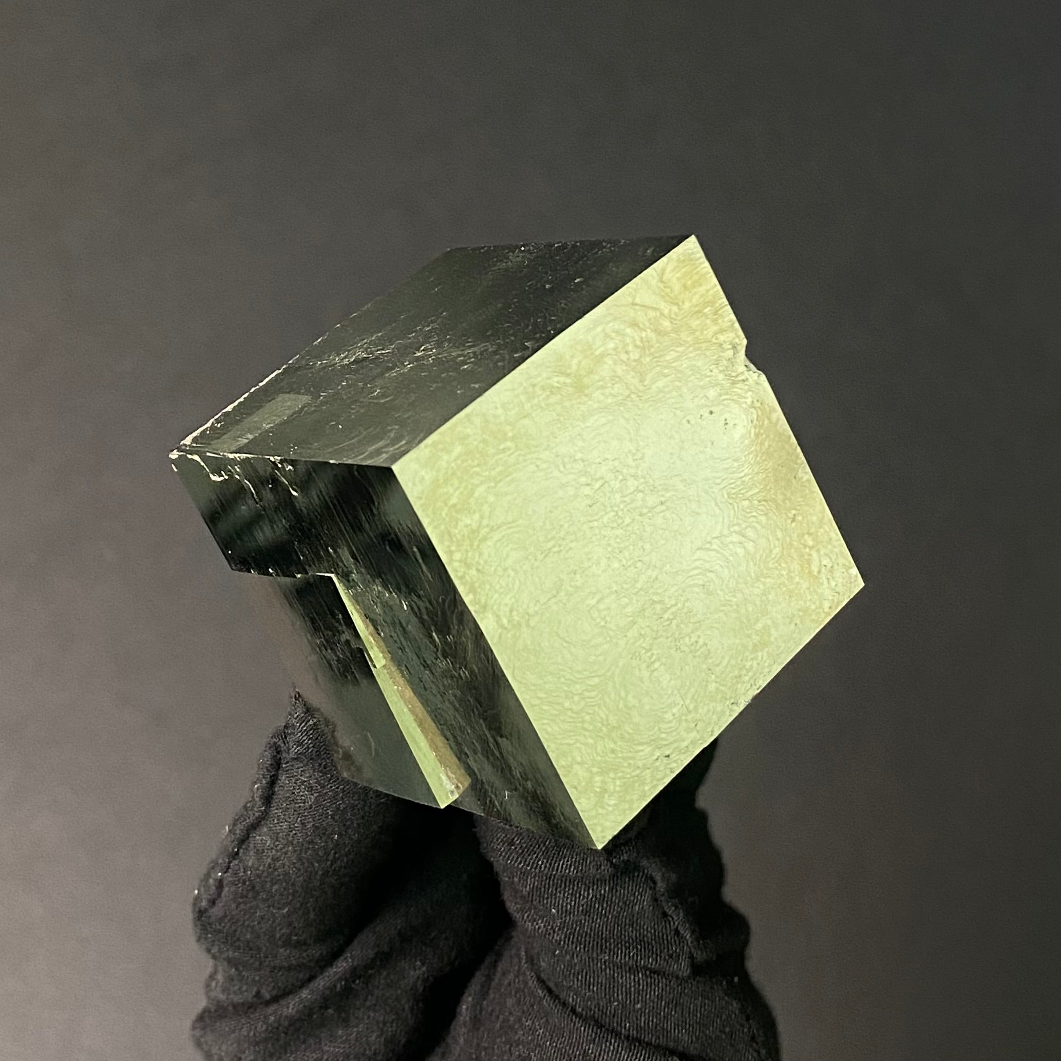 Single Cube Pyrite Specimen from Mina Ampliación A Victoria, Navajún, Spain.