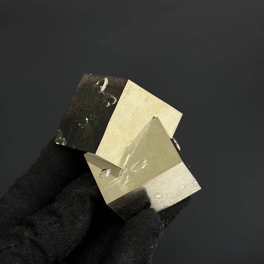 Intergrown Pyrite Cubes Specimen from Mina Ampliación A Victoria, Navajún, Spain.