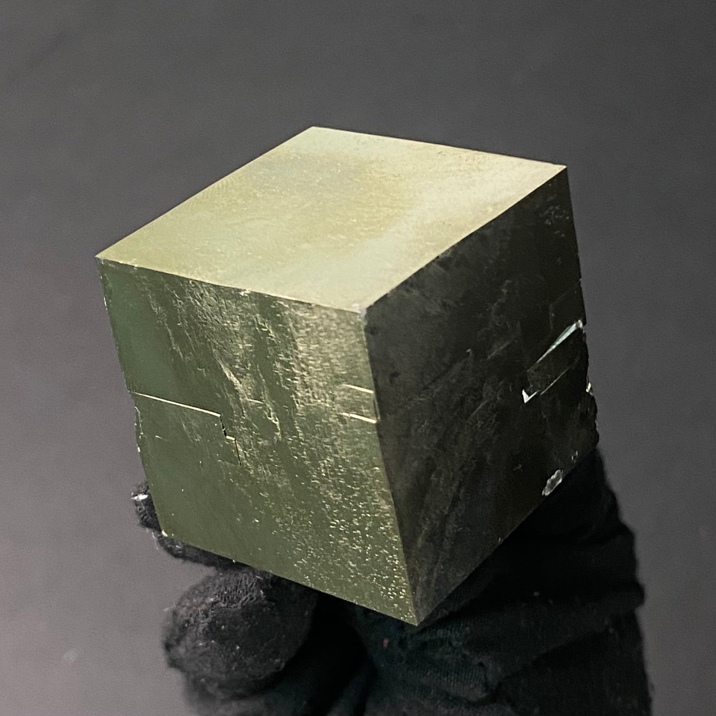 Single Cube Pyrite Specimen from Mina Ampliación A Victoria, Navajún, Spain.