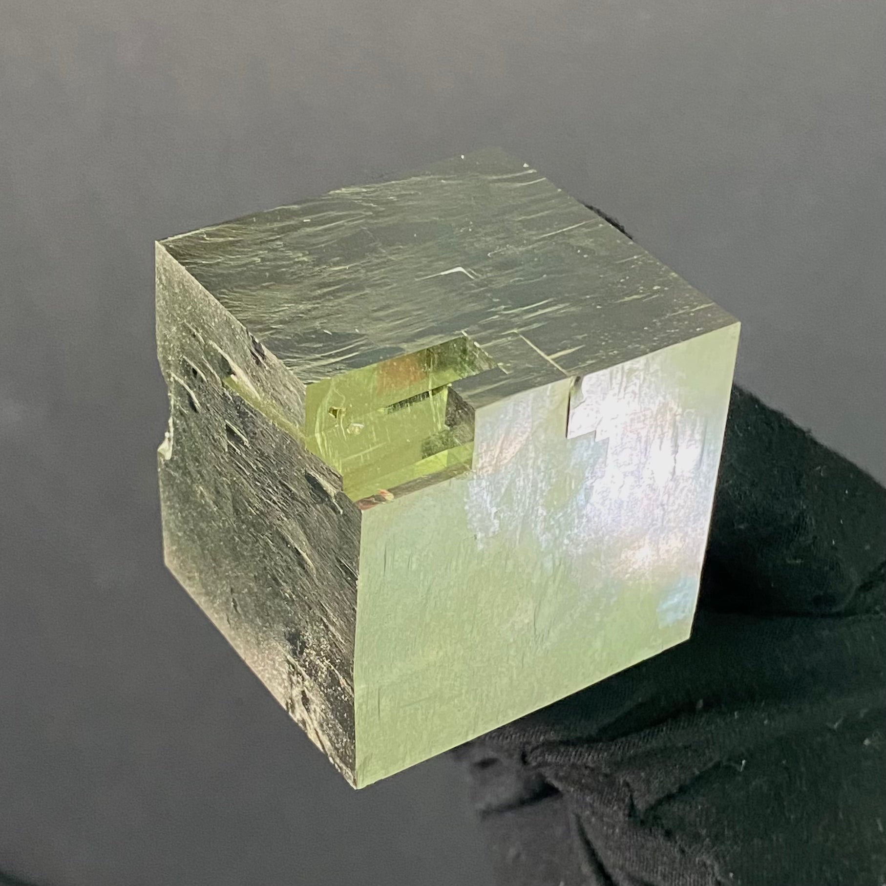 Single Cube Pyrite Specimen from Mina Ampliación A Victoria, Navajún, Spain.