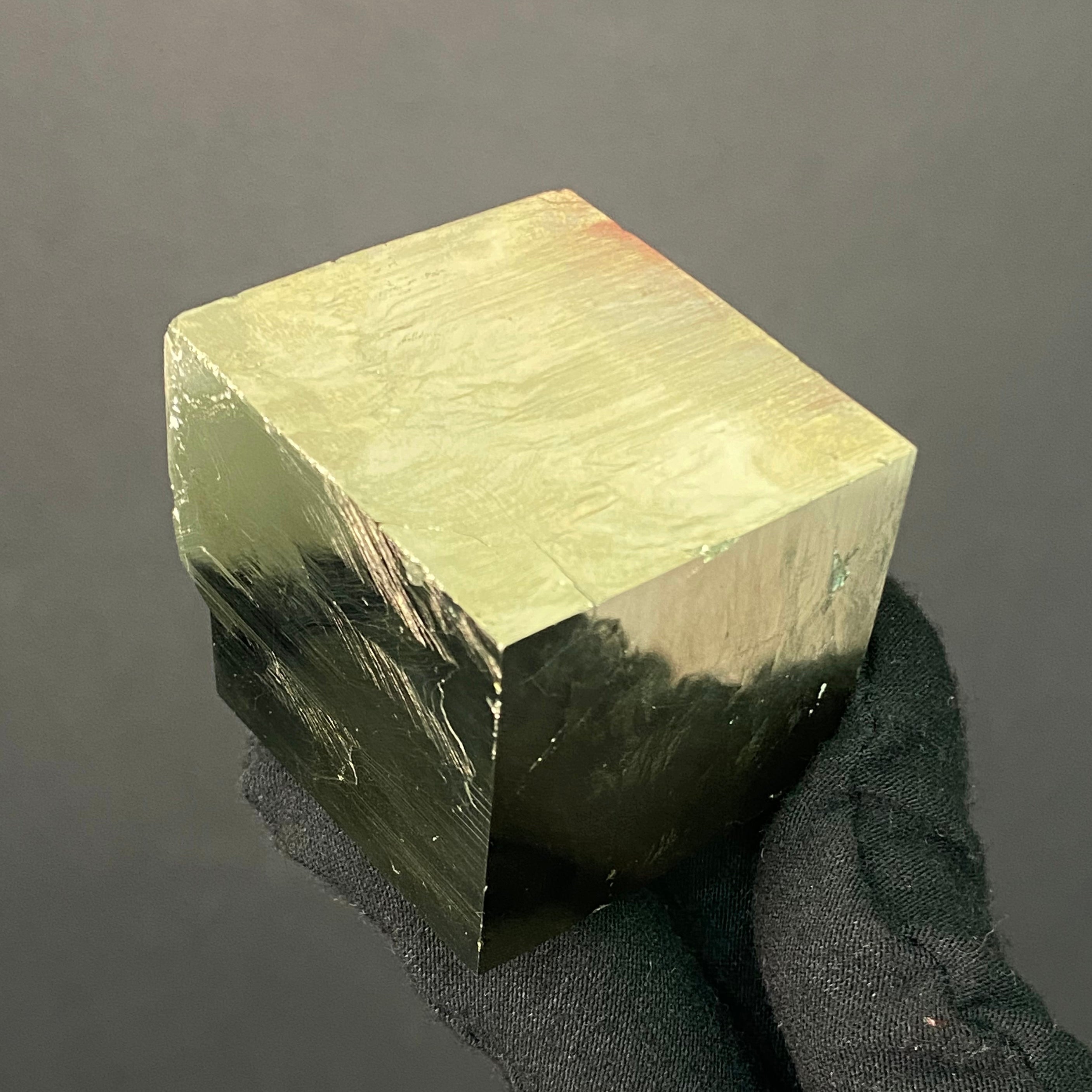 Single Cube Pyrite Specimen from Mina Ampliación A Victoria, Navajún, Spain.