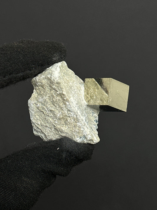 MINI Cubic Pyrite on Matrix from Mina Ampliación A Victoria, Navajún, Spain.