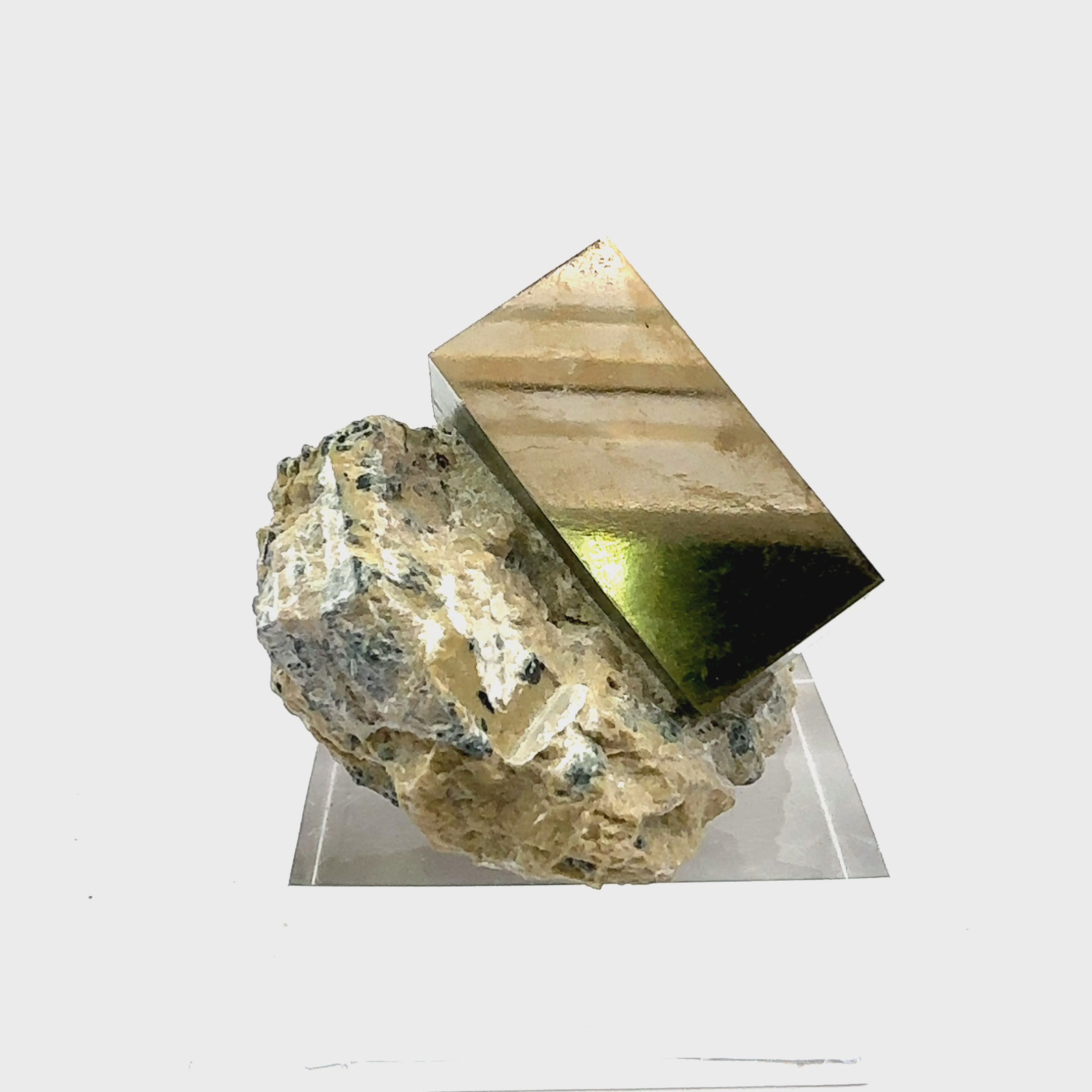 Rectangle on Matrix Pyrite from Mina Ampliación A Victoria, Navajún, Spain.