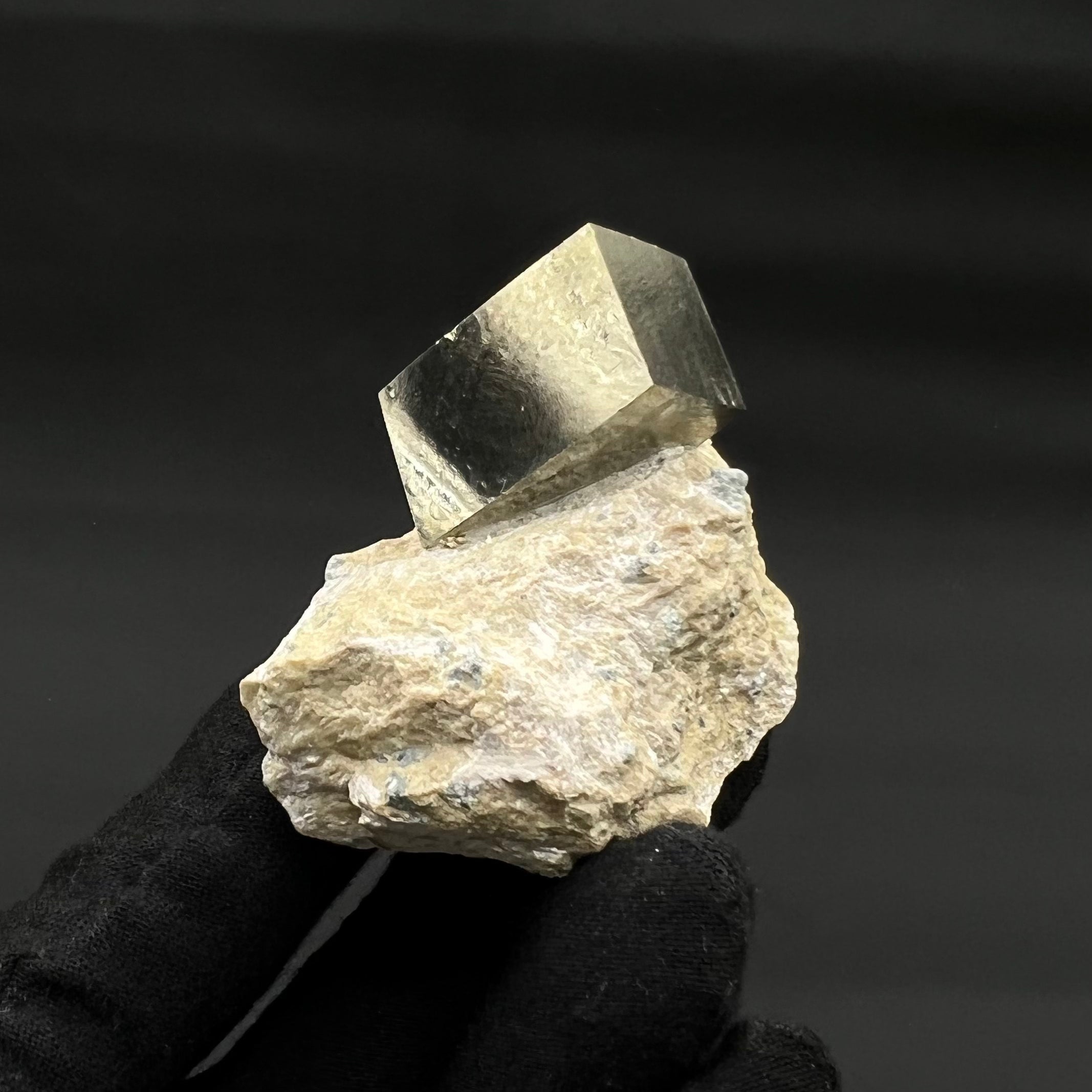 Rectagular Pyrite on Matrix from Mina Ampliación A Victoria, Navajún, Spain.