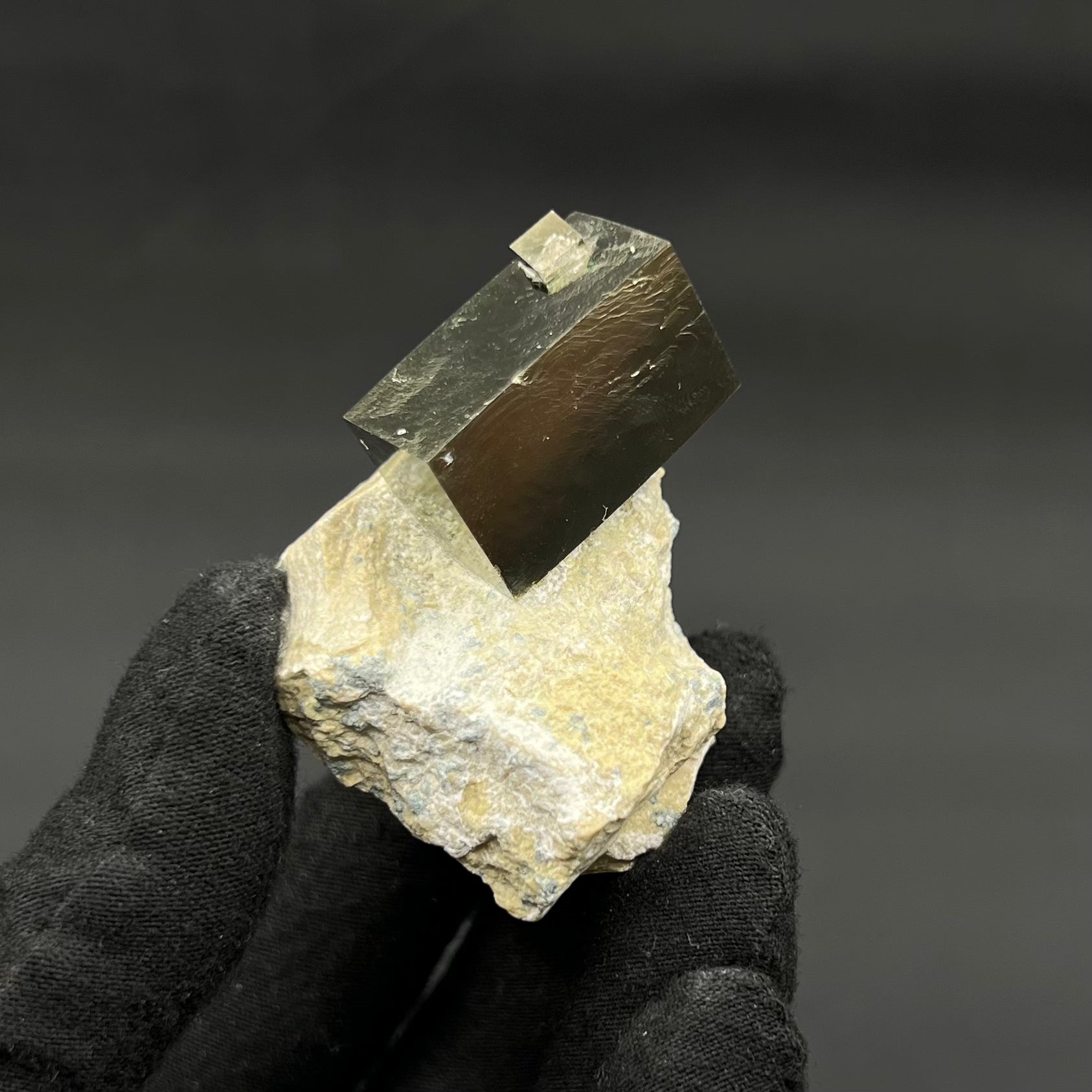 Rectagular Pyrite on Matrix from Mina Ampliación A Victoria, Navajún, Spain.