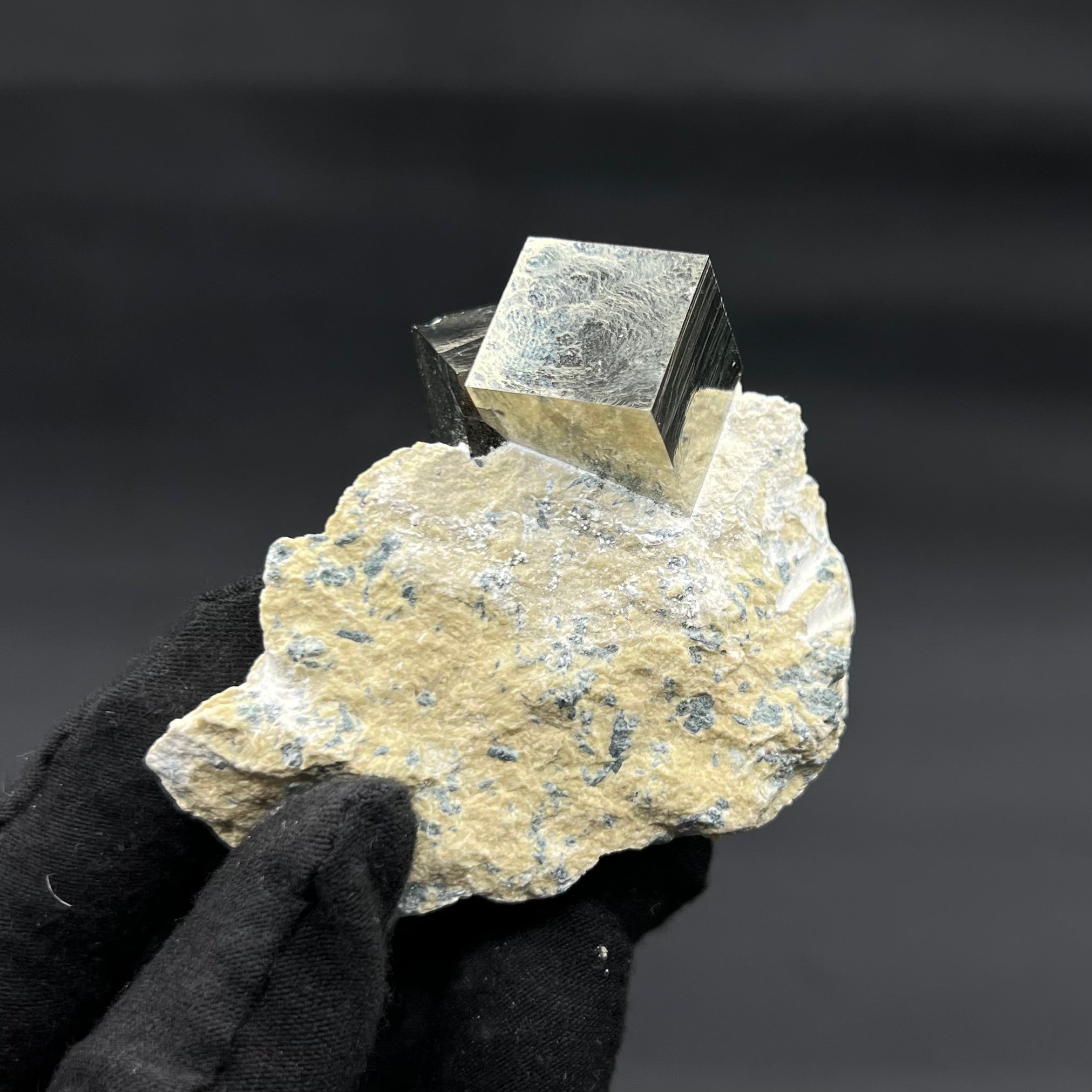 Pyrite on Matrix from Mina Ampliación A Victoria, Navajún, Spain.