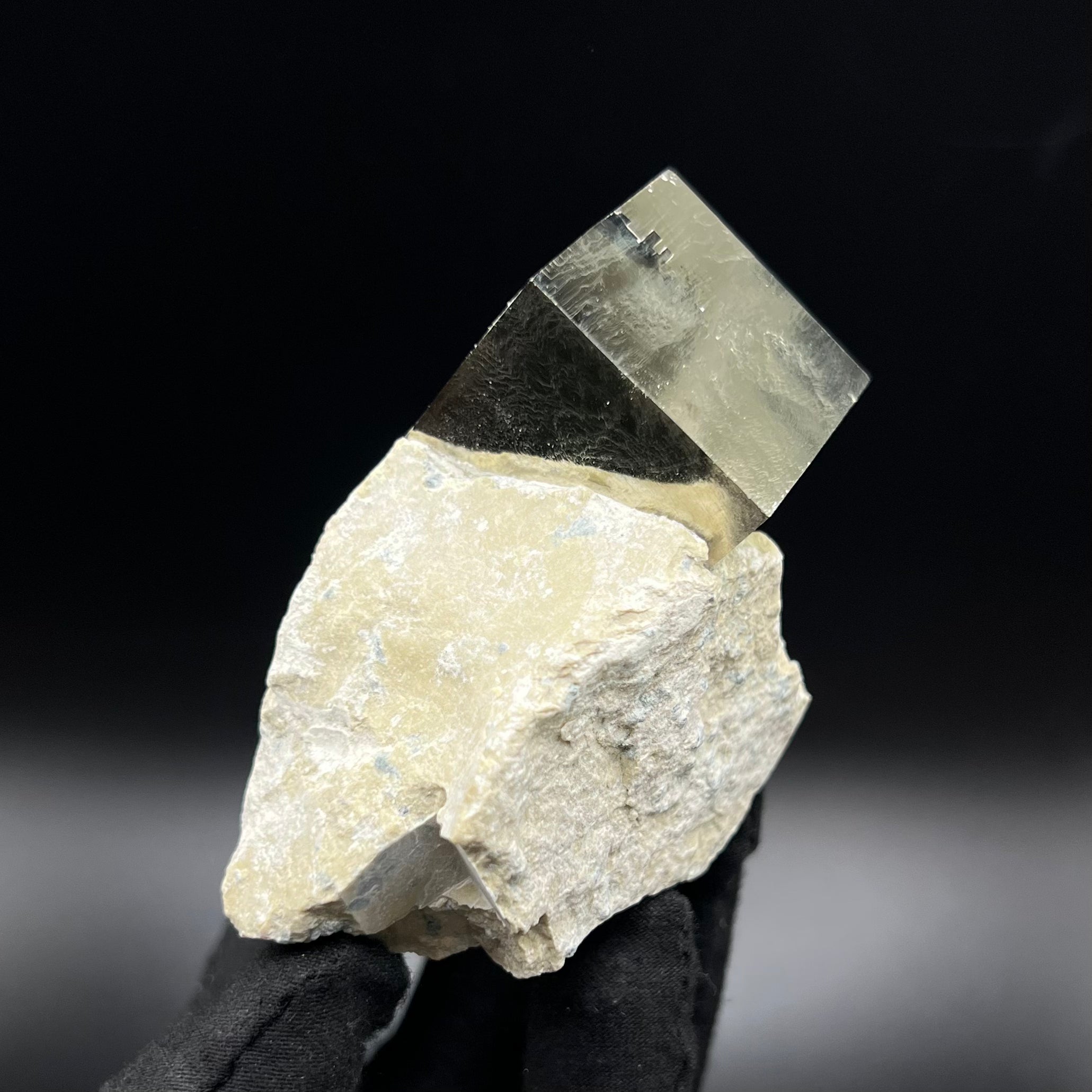 Single Cube Pyrite on Matrix from Mina Ampliación A Victoria, Navajún, Spain